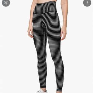 Lululemon Wunder Under HR Tight Legging 28 Parallel StripeBlack/White like new 8